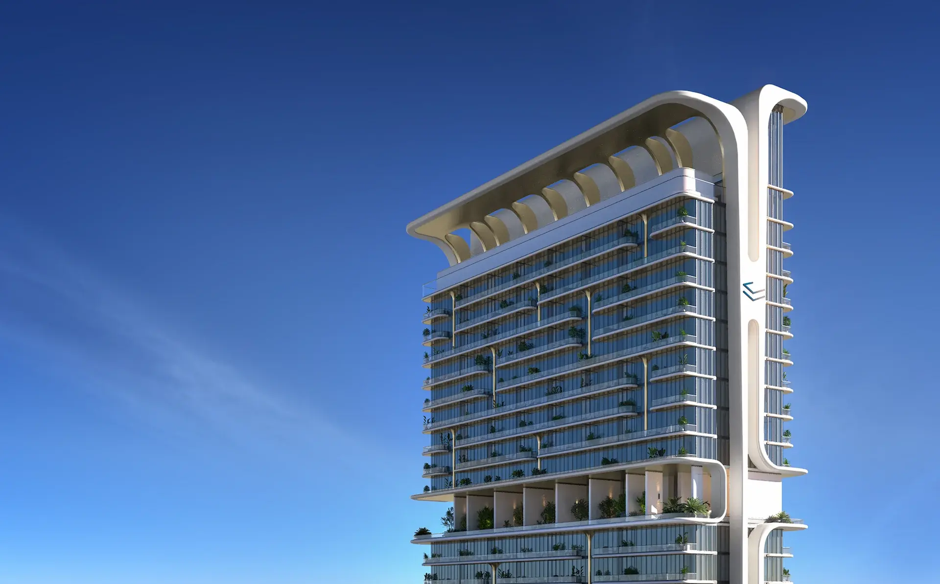 Velos Residences building facade showing contemporary design and luxury apartments architecture in Dubai Motor City